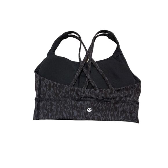 Lululemon Energy Bra Long Line *Medium Support Wild Thing Camo Deep Coal Size 6 - Picture 4 of 8